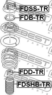 Febest FDB-TR - Ritgultnis, Amortizatora statnes balsts ps1.lv