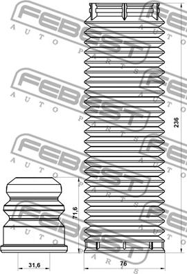 Febest FDSHB-GALIIF-KIT - Putekļu aizsargkomplekts, Amortizators ps1.lv