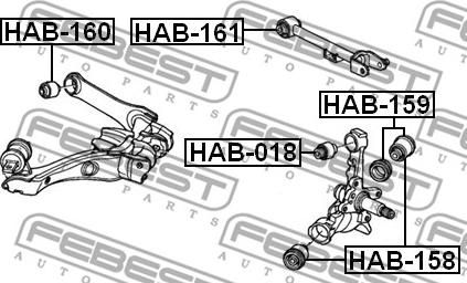 Febest HAB-161 - Piekare, Šķērssvira ps1.lv