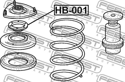 Febest HB-001 - Ritgultnis, Amortizatora statnes balsts ps1.lv