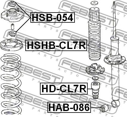 Febest HSB-054 - Distanccaurule, Amortizators ps1.lv