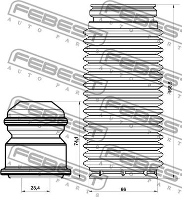 Febest HSHB-FDF-KIT - Putekļu aizsargkomplekts, Amortizators ps1.lv