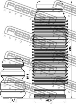 Febest HYSHB-SFEIIF-KIT - Putekļu aizsargkomplekts, Amortizators ps1.lv