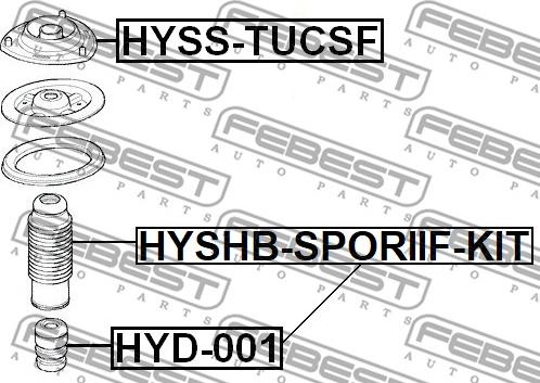 Febest HYSHB-SPORIIF-KIT - Putekļu aizsargkomplekts, Amortizators ps1.lv