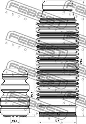Febest HYSHB-TUCR-KIT - Putekļu aizsargkomplekts, Amortizators ps1.lv