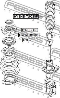 Febest HYSS-D3F - Amortizatora statnes balsts ps1.lv