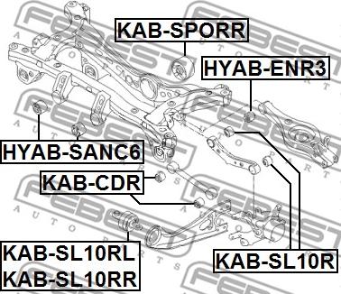 Febest KAB-SL10RR - Piekare, Šķērssvira ps1.lv