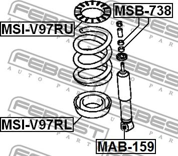 Febest MAB-159 - Bukse, amortizators ps1.lv