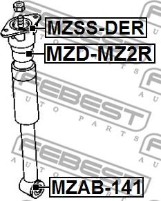 Febest MZAB-141 - Bukse, amortizators ps1.lv