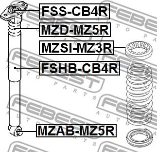 Febest MZAB-MZ5R - Bukse, amortizators ps1.lv