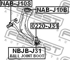 Febest NAB-J10S - Piekare, Šķērssvira ps1.lv