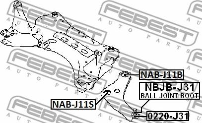 Febest NAB-J11B - Piekare, Šķērssvira ps1.lv