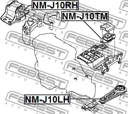 Febest NM-J10TM - Piekare, Pārnesumkārba ps1.lv