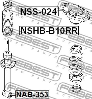 Febest NSHB-B10RR - Gājiena ierobežotājs, Atsperojums ps1.lv