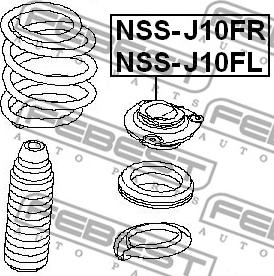 Febest NSS-J10FL - Amortizatora statnes balsts ps1.lv