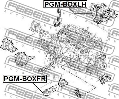 Febest PGM-BOXFR - Piekare, Dzinējs ps1.lv