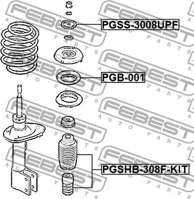 Febest PGSS-3008UPF - Amortizatora statnes balsts ps1.lv