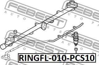 Febest RINGFL-010-PCS10 - Blīvgredzens, Iesmidzināšanas sprausla ps1.lv
