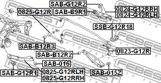 Febest SAB-G12R1 - Piekare, Šķērssvira ps1.lv