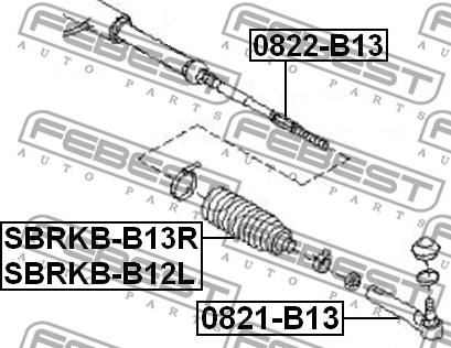 Febest SBRKB-B12L - Putekļusargs, Stūres iekārta ps1.lv