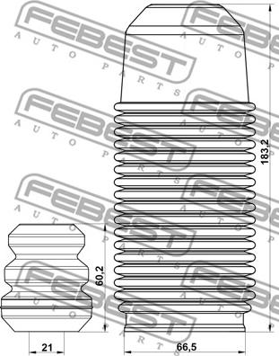 Febest SBSHB-B14F-KIT - Putekļu aizsargkomplekts, Amortizators ps1.lv