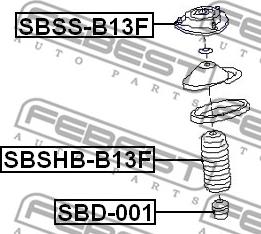 Febest SBSHB-B13F - Aizsargvāciņš / Putekļusargs, Amortizators ps1.lv