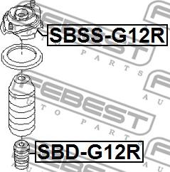 Febest SBSS-G12R - Amortizatora statnes balsts ps1.lv