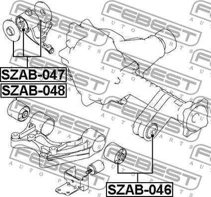 Febest SZAB-047 - Piekare, Diferenciālis ps1.lv