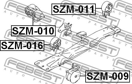 Febest SZM-016 - Piekare, Dzinējs ps1.lv