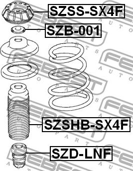 Febest SZSHB-SX4F - Aizsargvāciņš / Putekļusargs, Amortizators ps1.lv