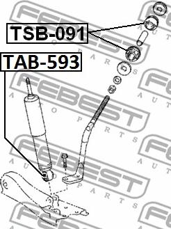 Febest TAB-593 - Bukse, amortizators ps1.lv