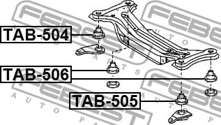 Febest TAB-504 - Piekare, Palīgrāmis / Agregātu balsts ps1.lv