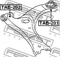 Febest TAB-201 - Piekare, Šķērssvira ps1.lv