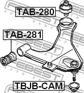 Febest TAB-281 - Piekare, Šķērssvira ps1.lv