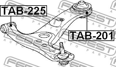 Febest TAB-225 - Piekare, Šķērssvira ps1.lv