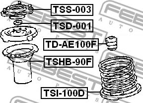 Febest TD-AE100F - Gājiena ierobežotājs, Atsperojums ps1.lv