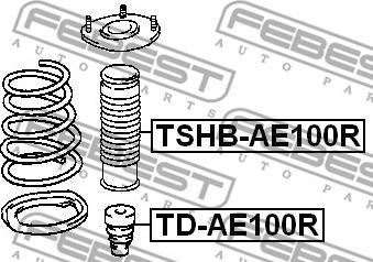 Febest TSHB-AE100R - Aizsargvāciņš / Putekļusargs, Amortizators ps1.lv