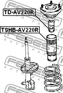 Febest TD-AV220R - Gājiena ierobežotājs, Atsperojums ps1.lv