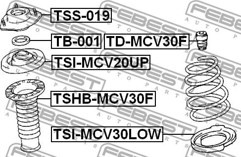 Febest TSS-019 - Amortizatora statnes balsts ps1.lv