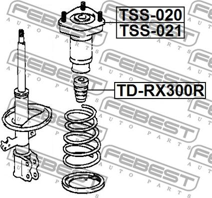 Febest TD-RX300R - Gājiena ierobežotājs, Atsperojums ps1.lv