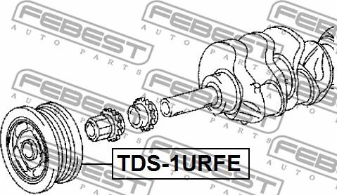 Febest TDS-1URFE - Piedziņas skriemelis, Kloķvārpsta ps1.lv