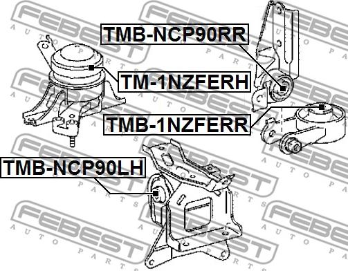 Febest TMB-NCP90RR - Piekare, Dzinējs ps1.lv