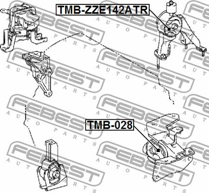 Febest TMB-ZZE142ATR - Piekare, Dzinējs ps1.lv