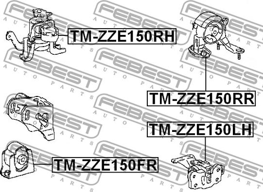 Febest TM-ZZE150FR - Piekare, Dzinējs ps1.lv