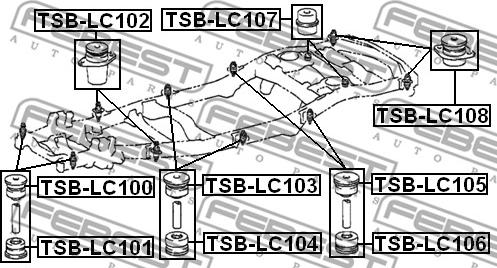 Febest TSB-LC107 - Bukse, Tr. līdzekļa rāmis ps1.lv