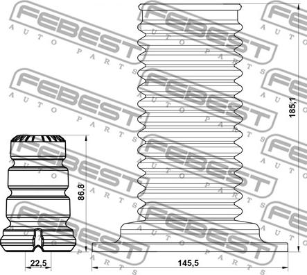 Febest TSHB-ADE150F-KIT - Putekļu aizsargkomplekts, Amortizators ps1.lv