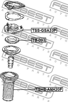 Febest TSHB-ANH20F - Aizsargvāciņš / Putekļusargs, Amortizators ps1.lv