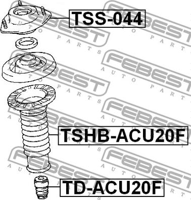 Febest TSS-044 - Amortizatora statnes balsts ps1.lv