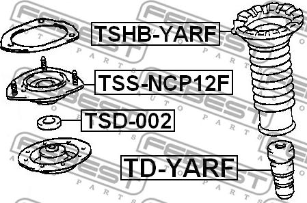 Febest TSS-NCP12F - Amortizatora statnes balsts ps1.lv