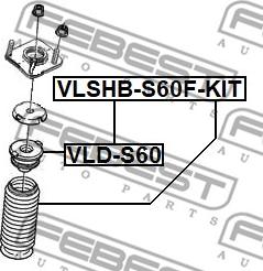 Febest VLSHB-S60F-KIT - Putekļu aizsargkomplekts, Amortizators ps1.lv